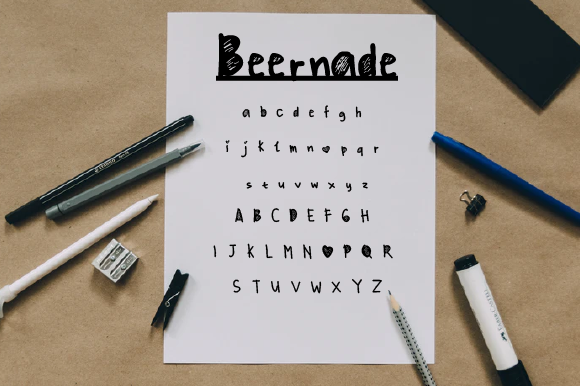 Beernade: A Quirky Handwritten Font for Makers