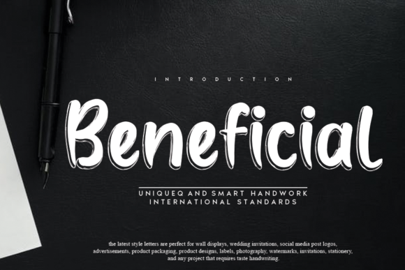 Beneficial Font: A Handwritten Typeface for Small Business